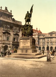 Memorial de Radetzky em Praga, c.1890 (cartão da cor)